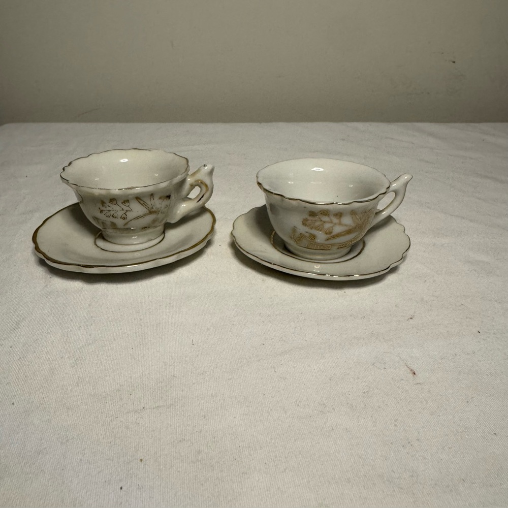 Vintage China  "Just Married"  Miniature Cup And Saucer Set,  Made In Japan.